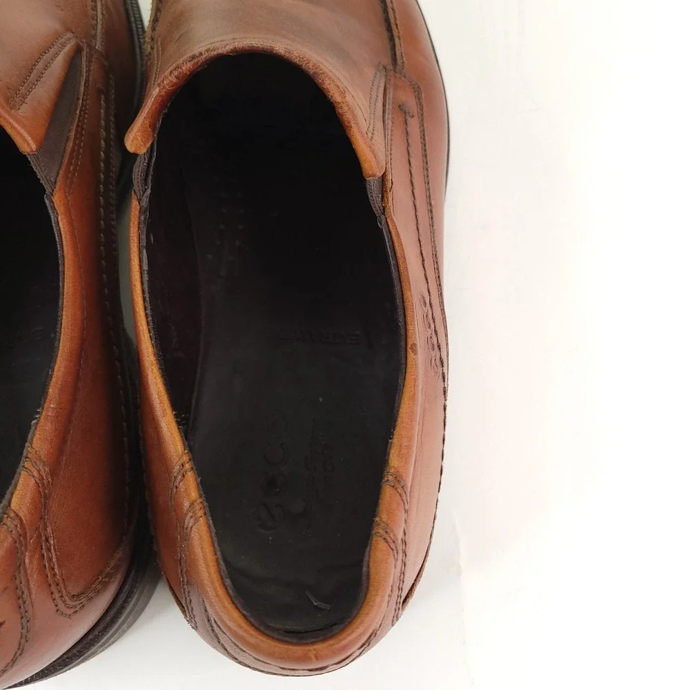 Ecco Shock Point Casual Loafers Mens ‎ EU 46 US 12 Brown Leather Shoes